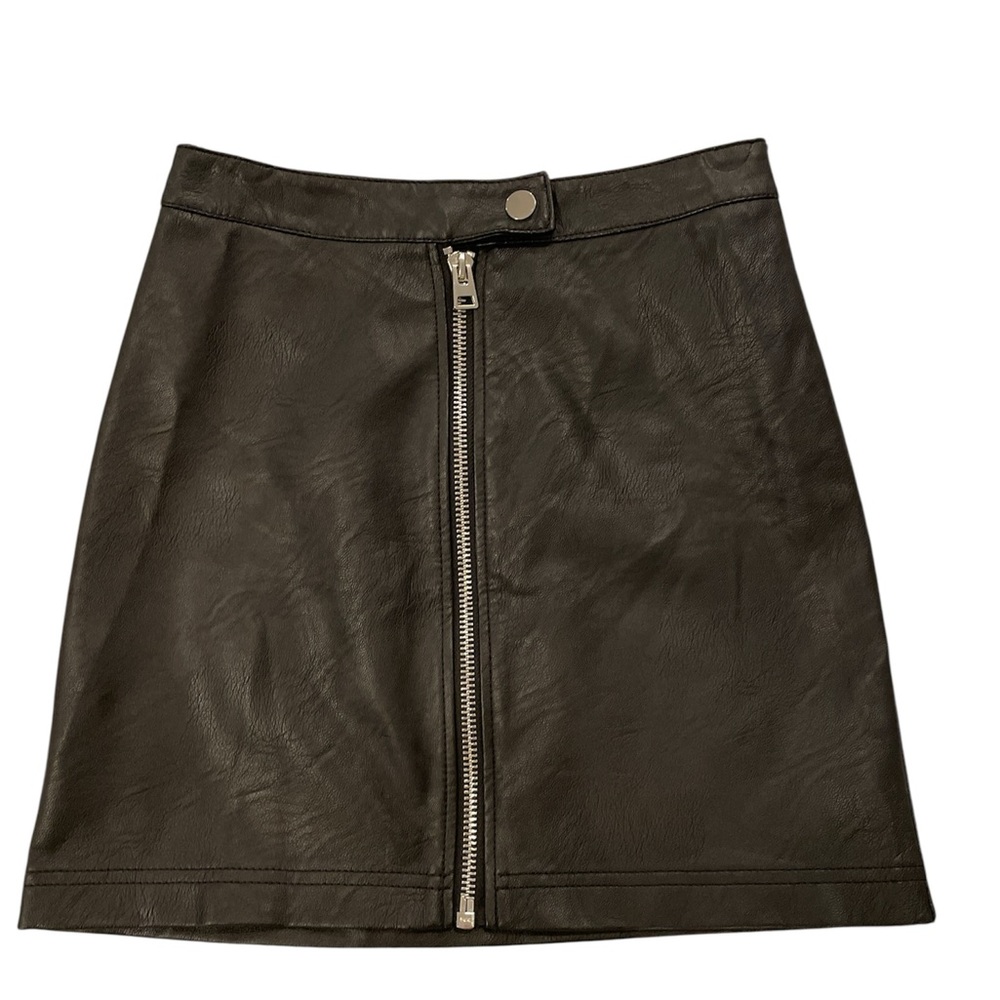 Topshop Faux Leather Women’s Black Mini Skirt Size 2